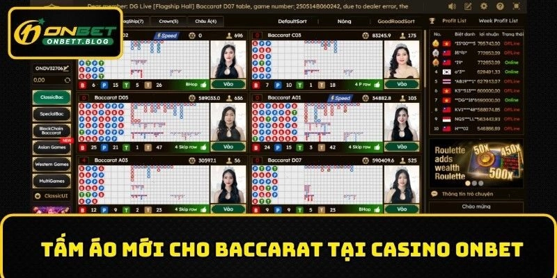 Tấm áo mới cho Baccarat tại Casino ONBET